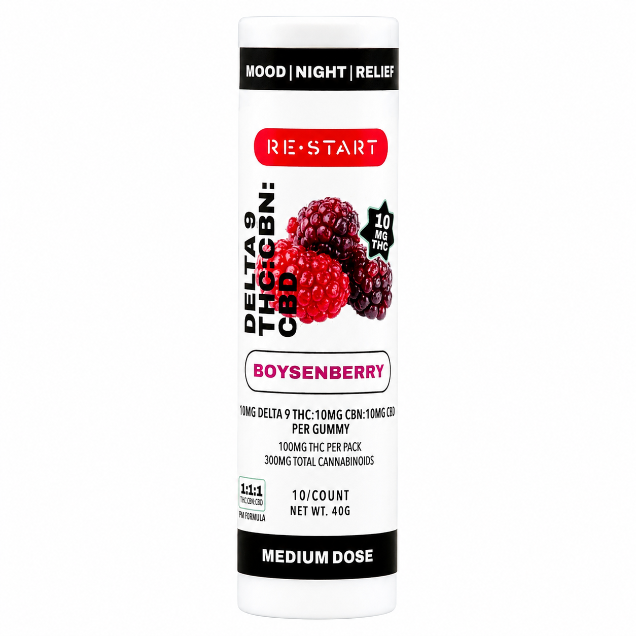 THC:CBN:CBD 30mg Bedtime Gummies - Boysenberry / 10-Ct